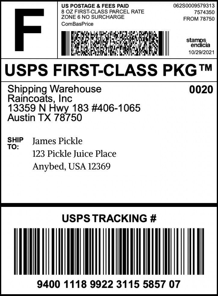 Shipping Label Example