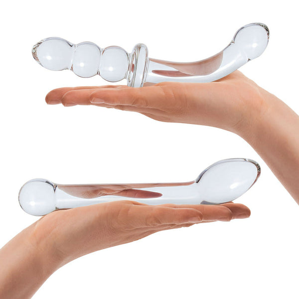 G-Spot Pleasure Glass Dildo and Butt Plug Set