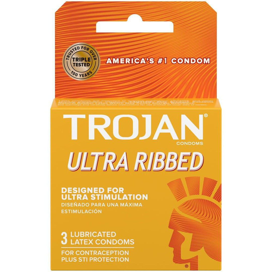 Trojan Ultra Ribbed Condoms Textured Pleasures 