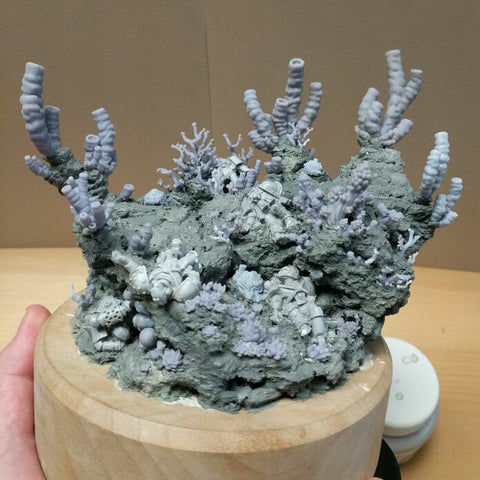 Alpharius & omegon diorama build using Epic Basing coral bits