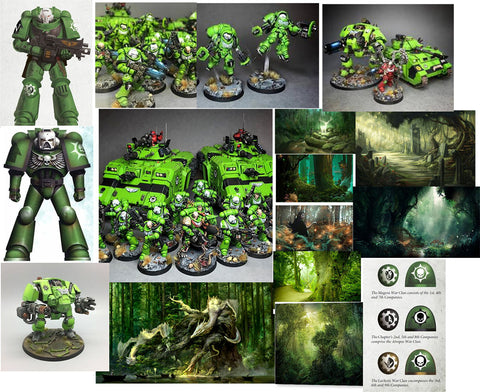 Space Marine Sons of Medusa mood and reference board