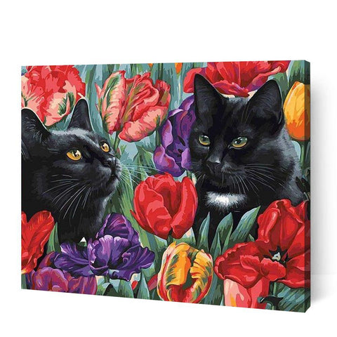Cats Among the Tulips - Paint Art Australia