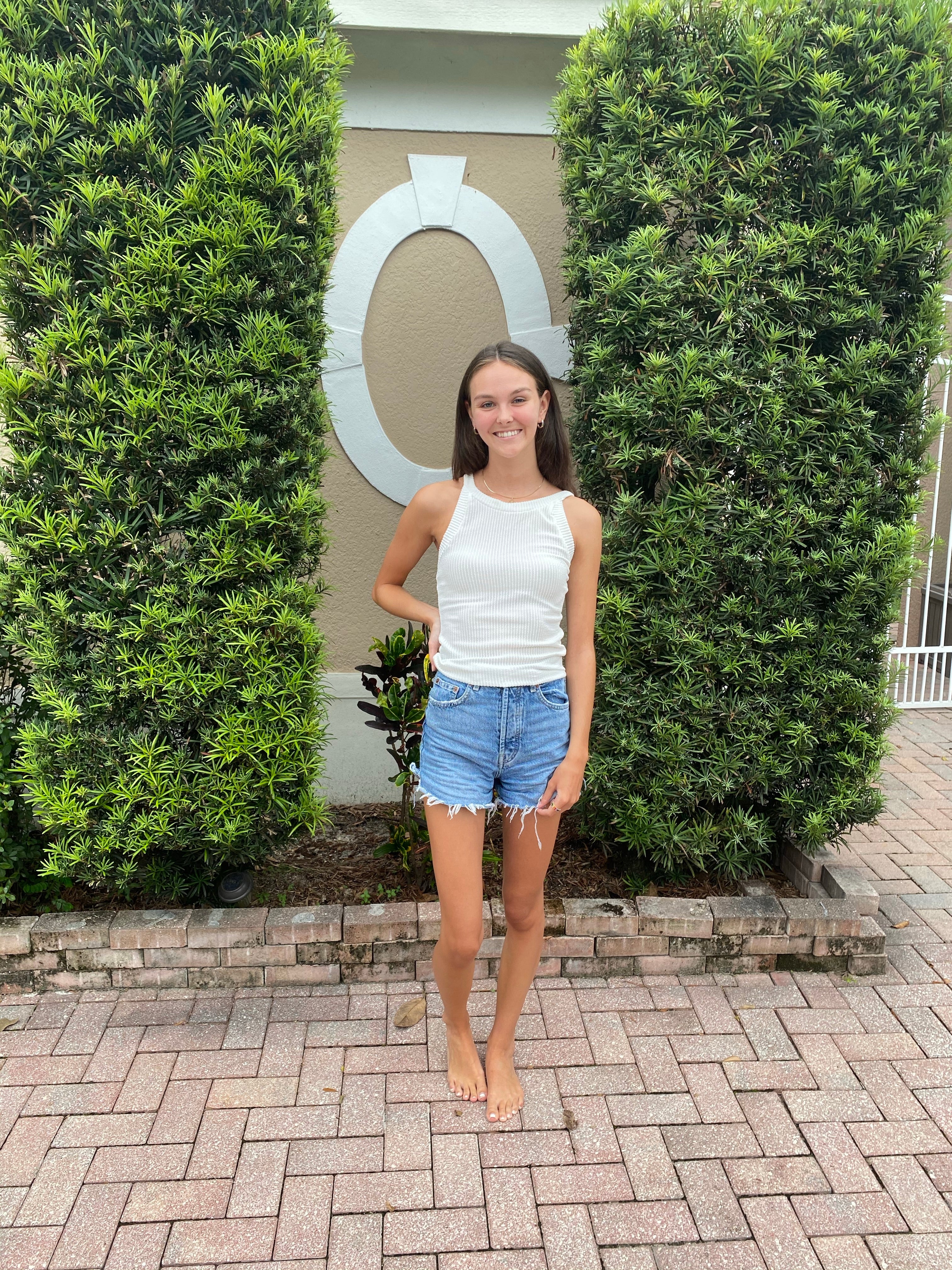 White Ribbed Tank Top