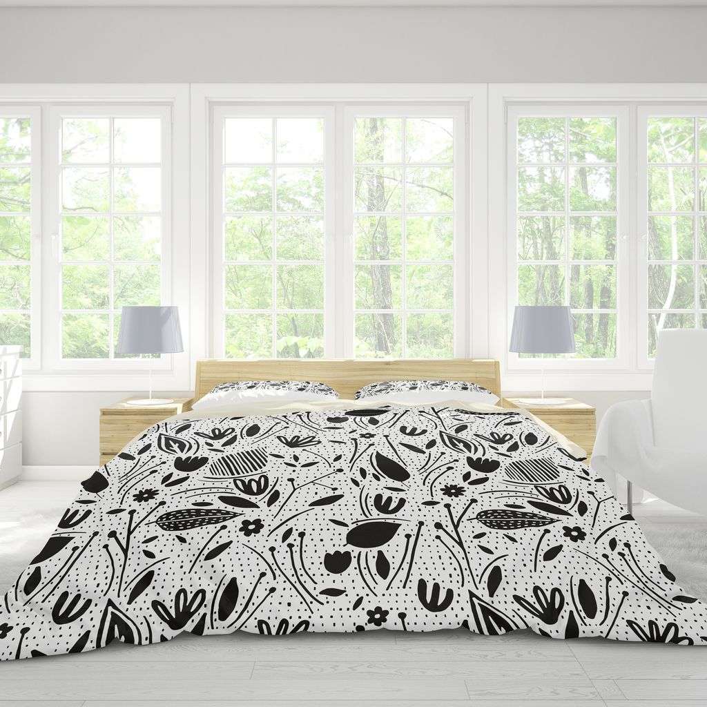 white floral duvet cover