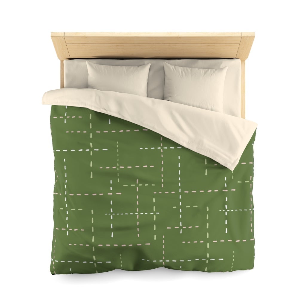 green and cream duvet covers