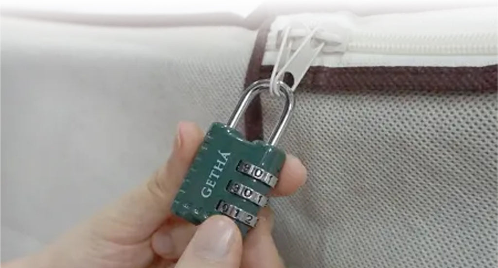 Getha mattresses are secured with padlock