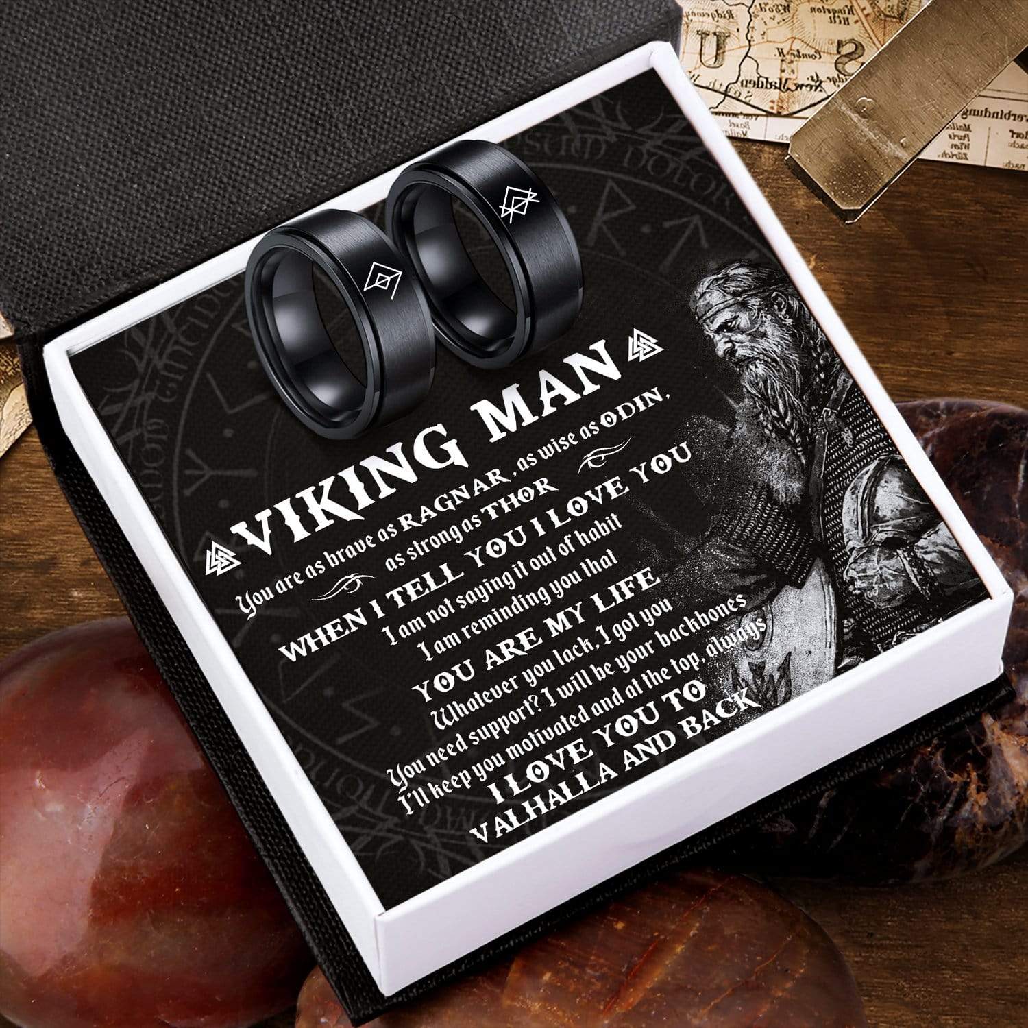 Couple Ring - Viking - My Viking Man - I Love You To Valhalla And Back - Ukgrlc26006 - Love My Soulmate product image