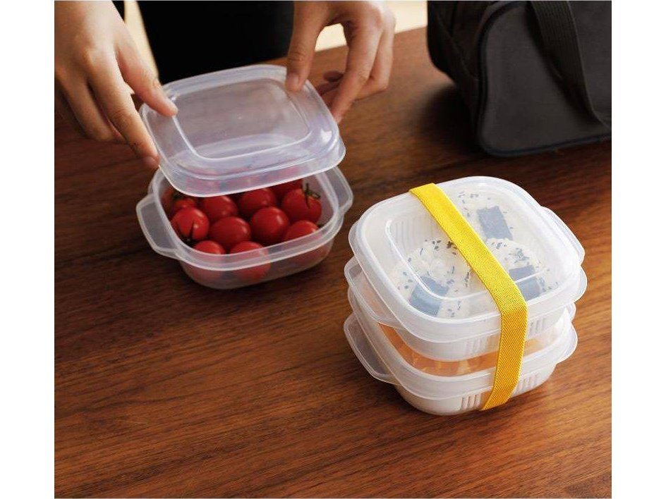 Daiso Lunch box 2-tier Dome Shape with Sauce Container