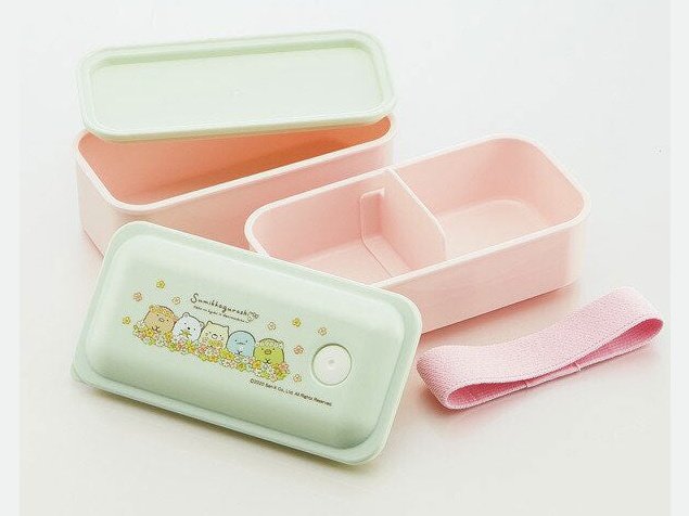 Spirited Away Dark Red 2-Layered Round Bento Lunch Box with Fork