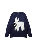 Retro Plush Rabbit Pullover Sweater
