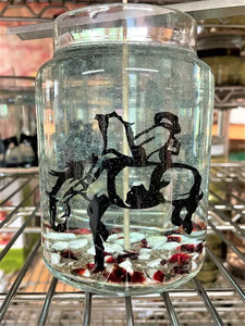 metal cutout for gel candle of a bareback rider