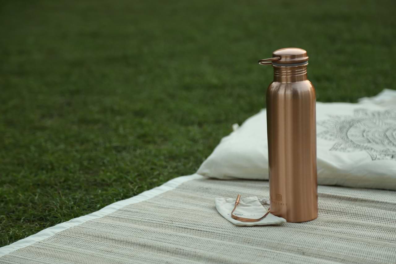 Prakti Copper Wellness Water Bottle: 100% Pure Copper for Hydration