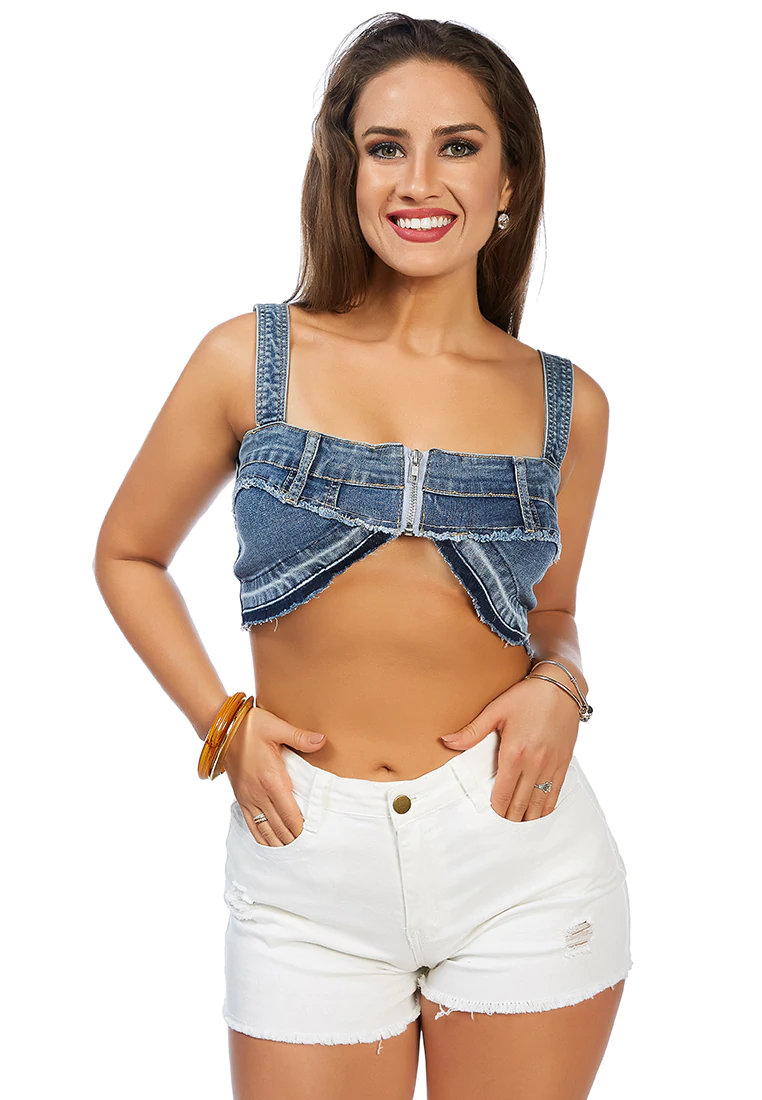 ALL COVERED-UP DENIM BRALETTE