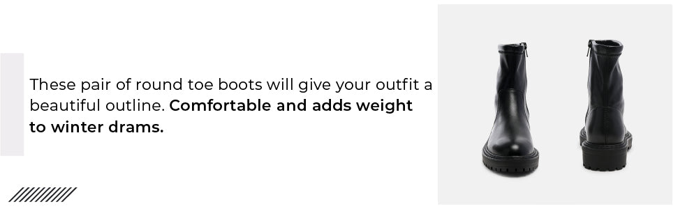 GUMB Chunky Ankle Round Toe Boot