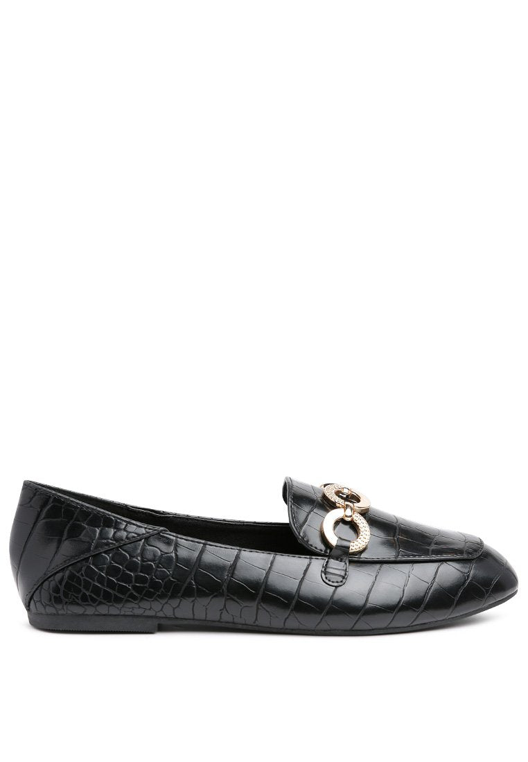 CROC BUCKLE LOAFERS