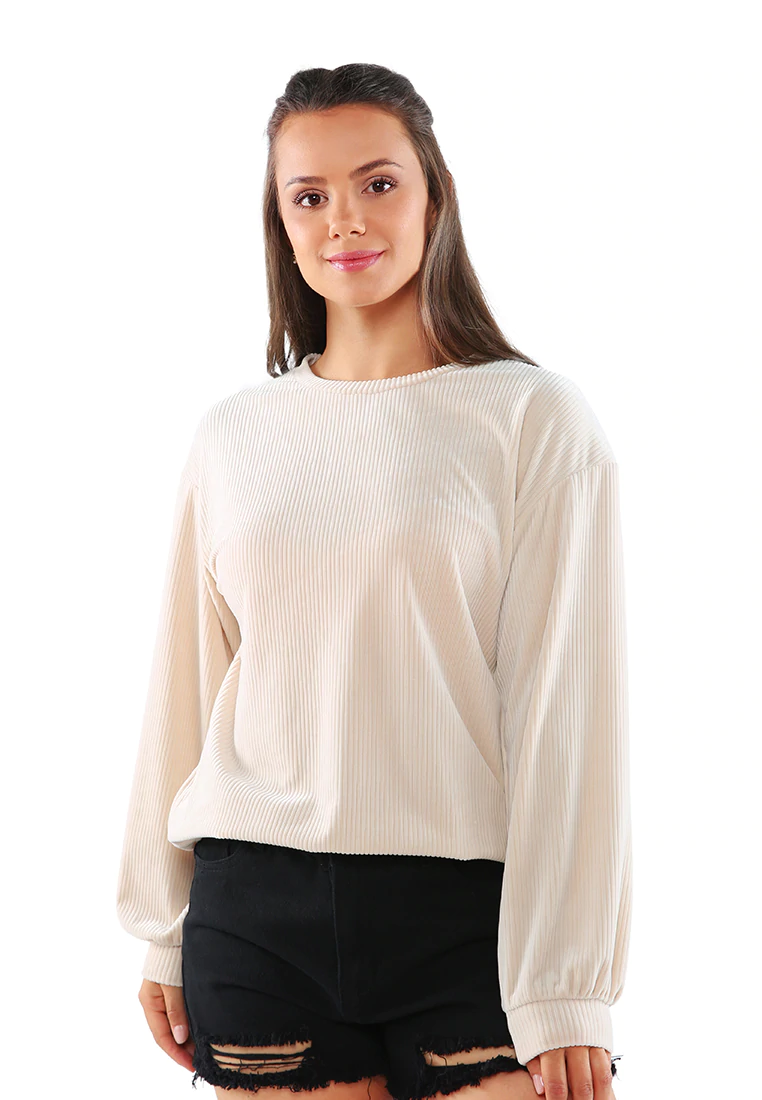 DROP SHOULDER CORDUROY TOP