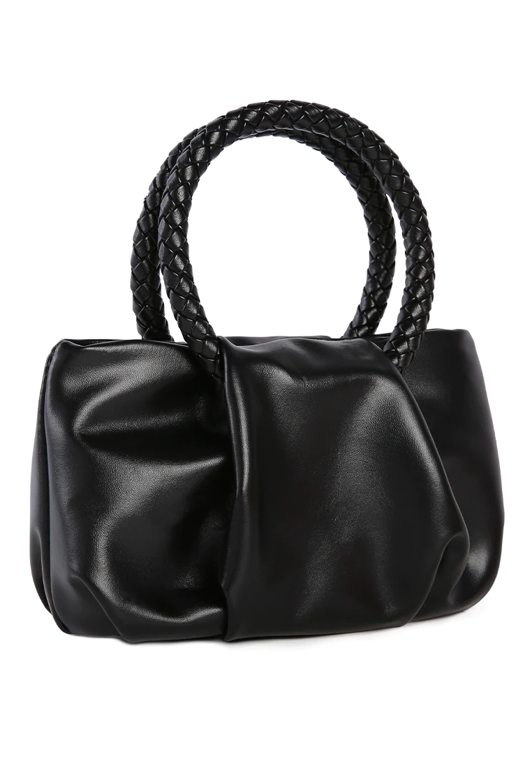 FAUX LEATHER SOFT HANDBAG