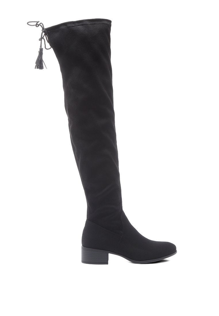 KIANA FAUX LEATHER OVER THE KNEE BOOTS