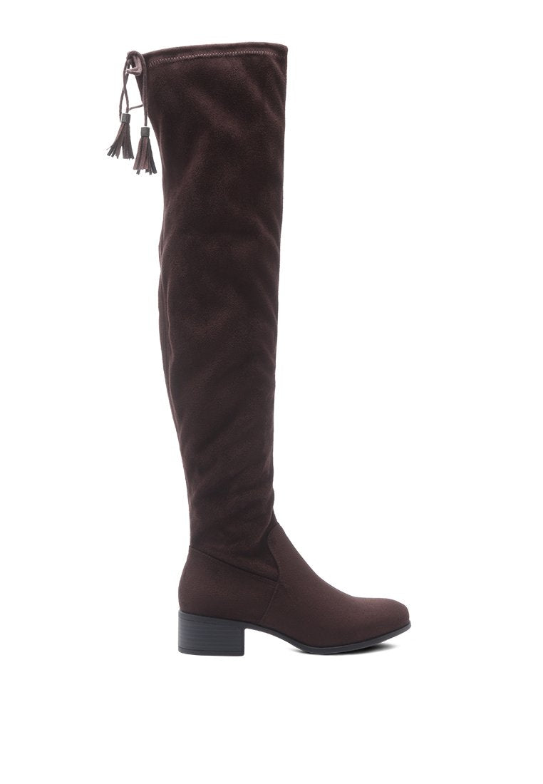 KIANA FAUX LEATHER OVER THE KNEE BOOTS