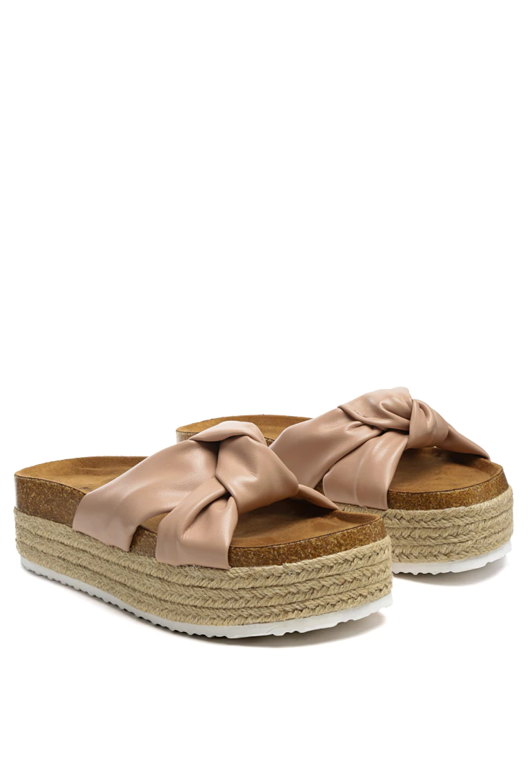 LEETA KNOTTED STRAP PLATFORM ESPADRILLE SANDALS