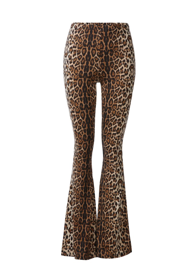 LEOPARD PRINT FLARED TROUSERS