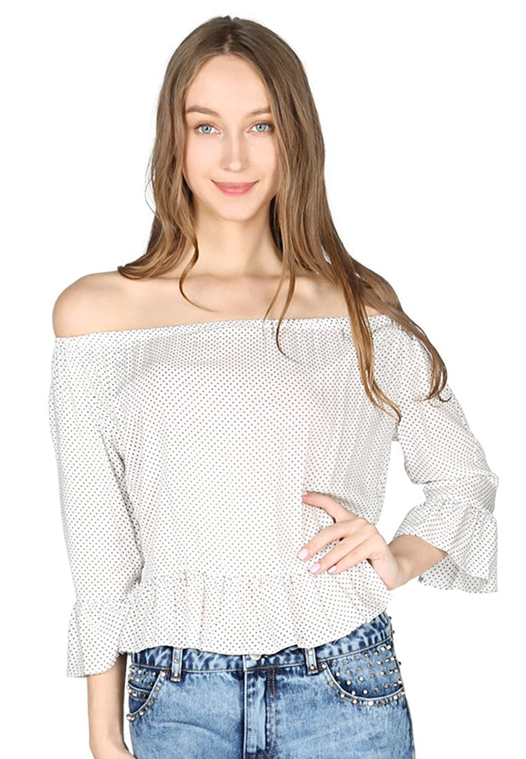 Polka Dot off Shoulder Top