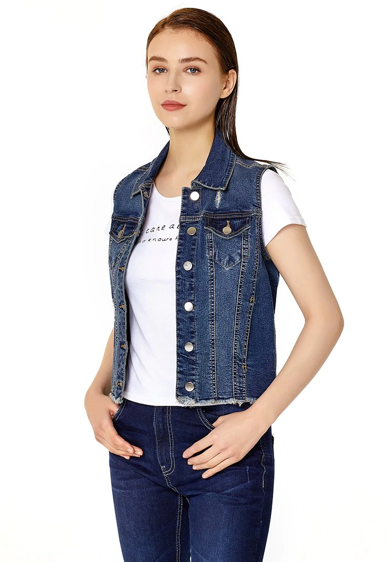 Jaket denim tanpa lengan