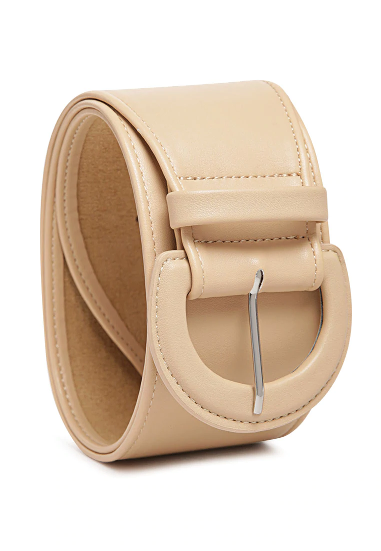 SOLID FAUX LEATHER BELT