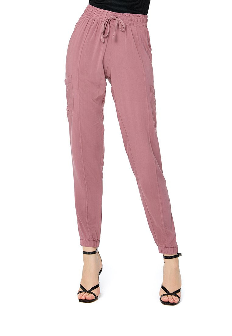 SOLID TROUSERS WITH DRAWSTRING