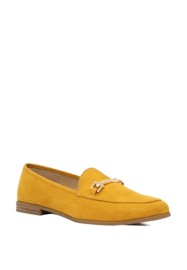 solid faux suede loafers