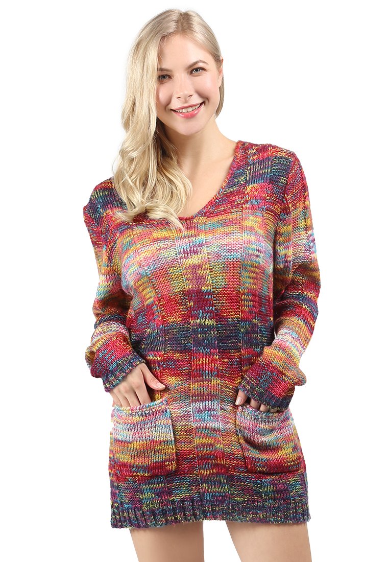 Sweter multi -warna bertekstur