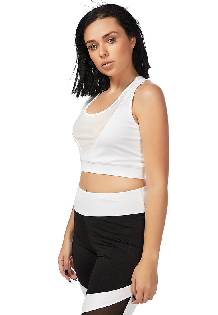 White mesh active bra