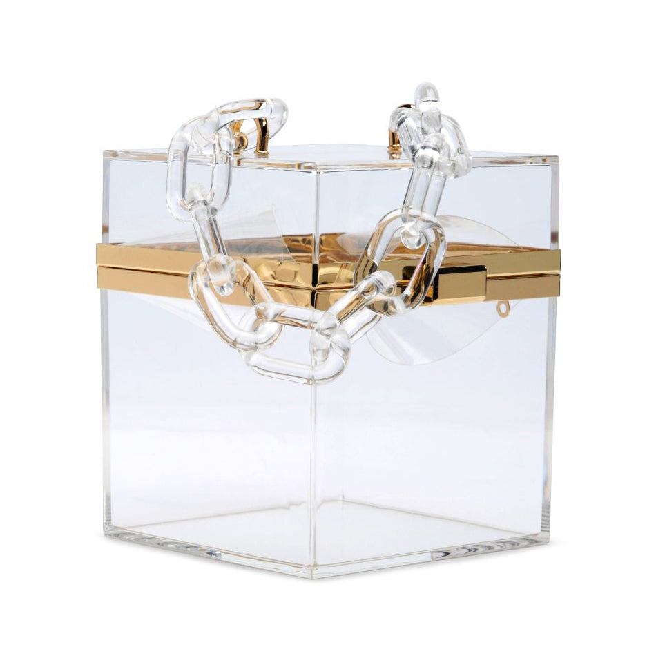 cuboid clear box clutch bag