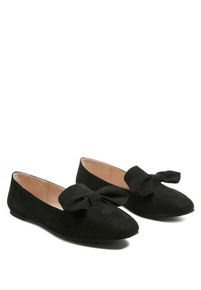 pie crumb casual loafer with bow#color_black