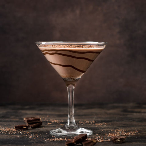 chocolate martini with thick and dirty signature cream