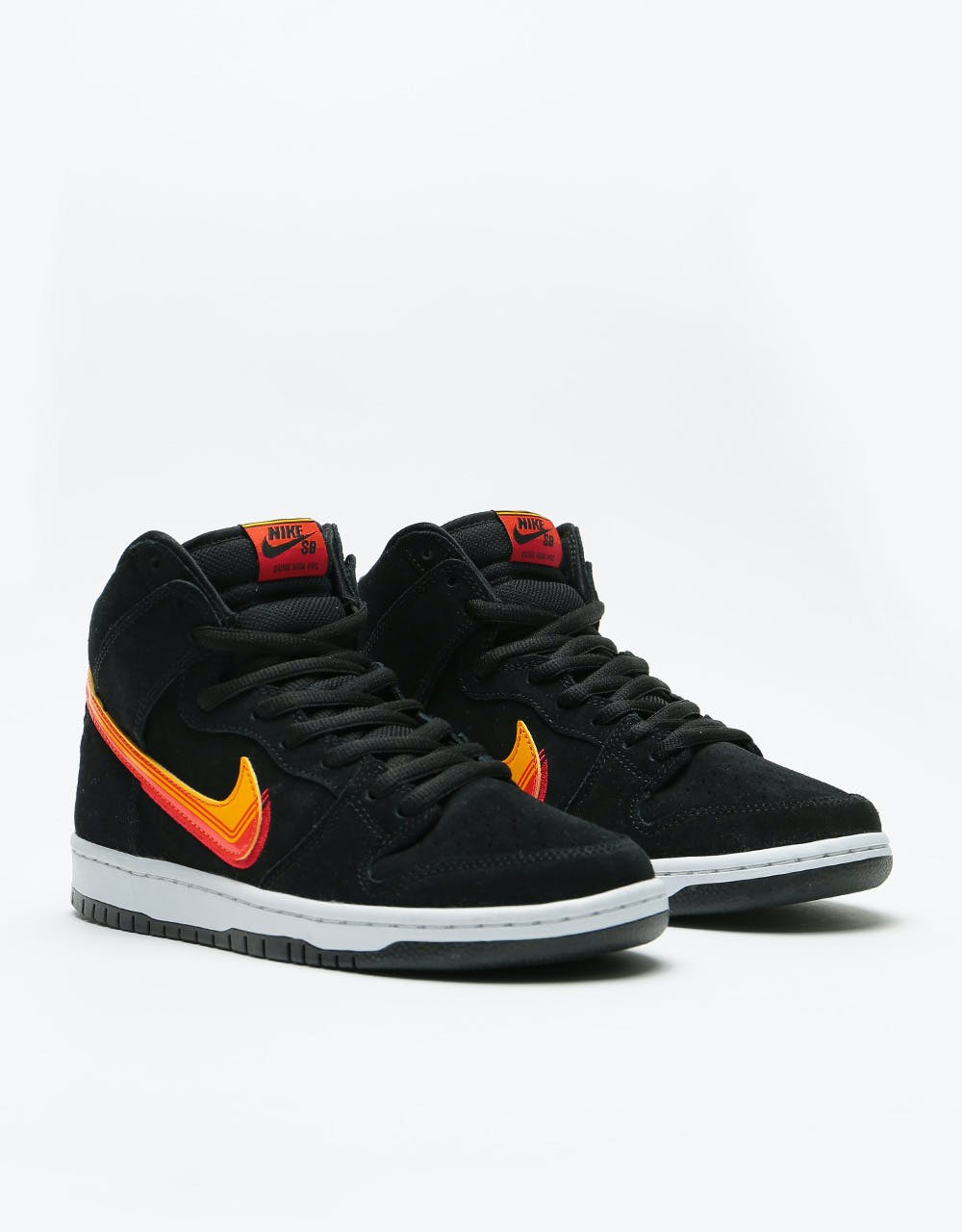 Nike SB Dunk High Pro Skate Shoes - Black/University Gold-Team Orange