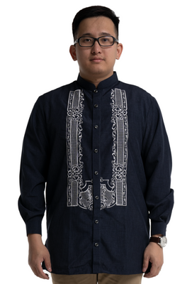 Modern Dark Blue Barong Tagalog - Jude JS311 | Barong World | Reviews ...