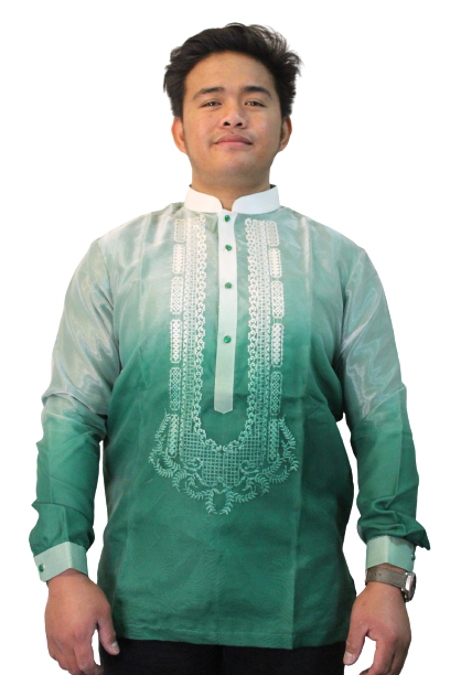 Men's Organza Mono Green Barong Tagalog - Seth - MR737 | Barong World ...