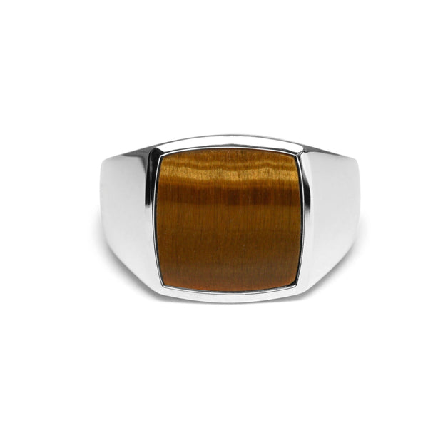 Minimalistic 925 silver signet ring for men