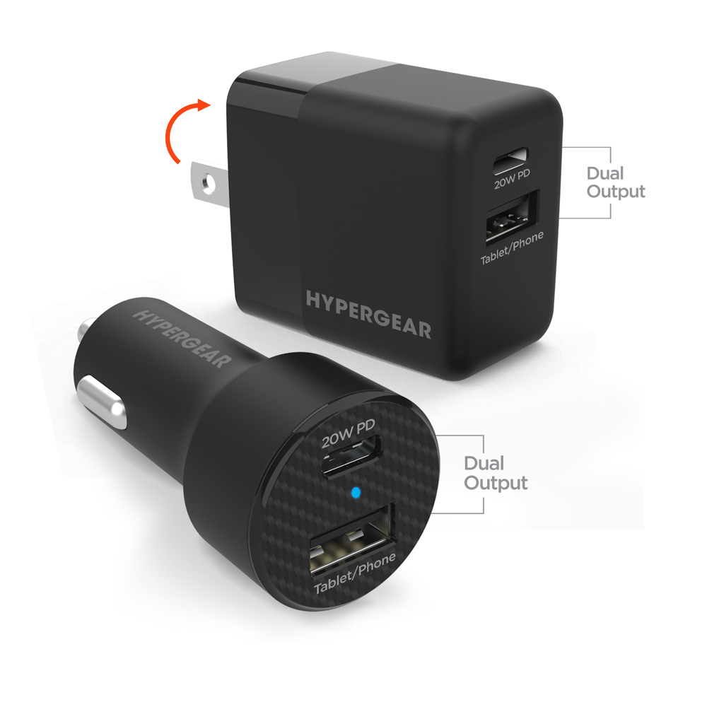 Mobigear - Double USB / USB-C Chargeur voiture Power Delivery