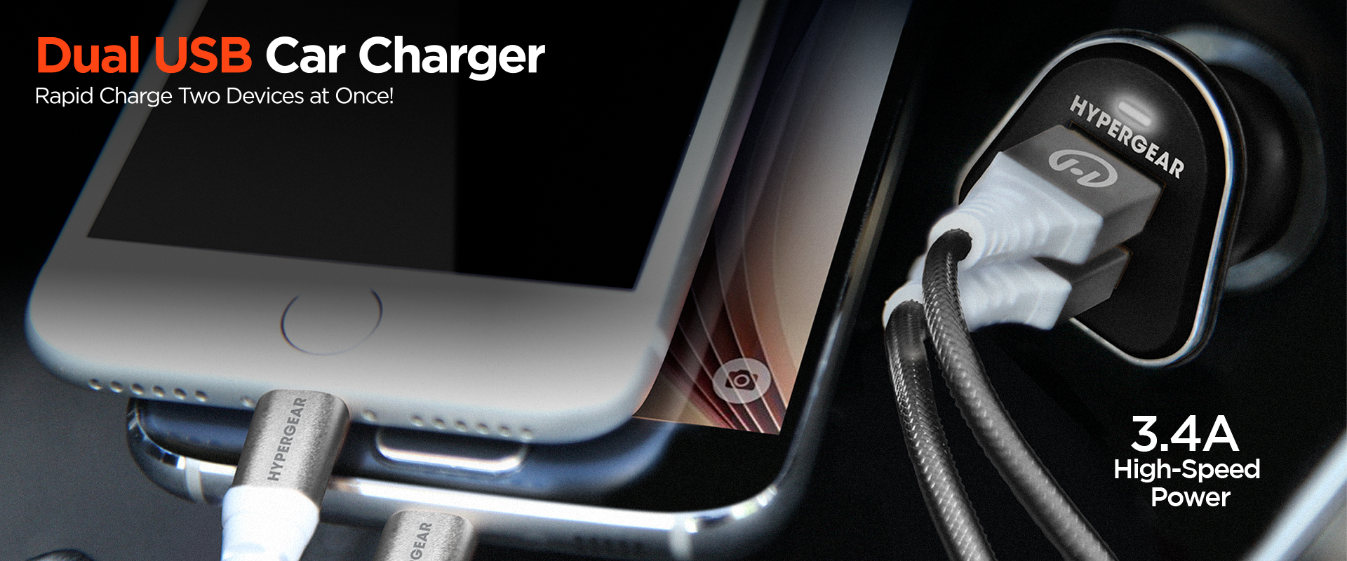 Car Charger 1 Amp Dual Port USB Adaptor