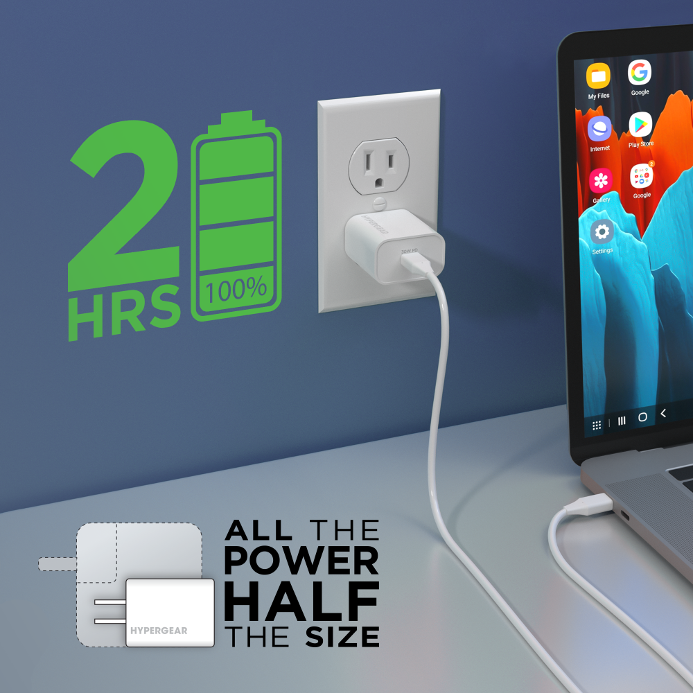 HyperGear 30W USB-C PD Fast Wall Charger with PPS - White