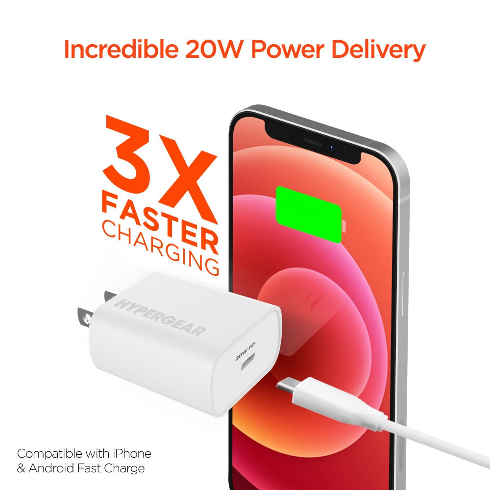 20W USB-C PD Wall Charger - iPhone 12 Charger | HyperGear – HYPERGEAR