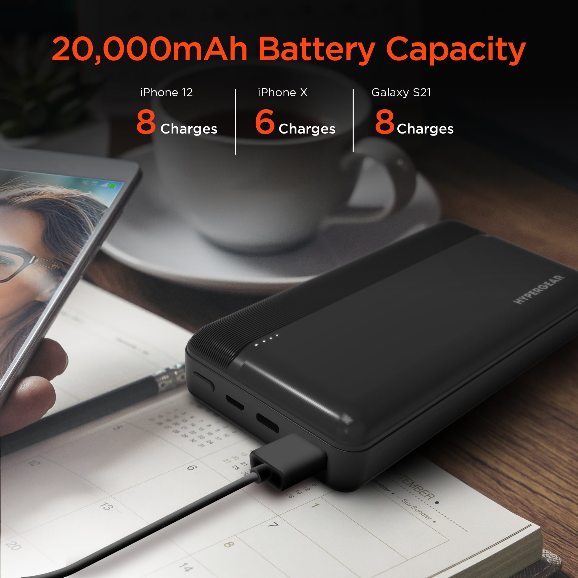 Taktil sans mælk Dekan 20,000mAh | Fast Charge Power Bank with 20W USB-C PD | HyperGear – HYPERGEAR