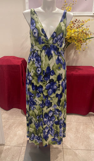 Navy Green Maxi Sundress Sz L - Resha'sCloset