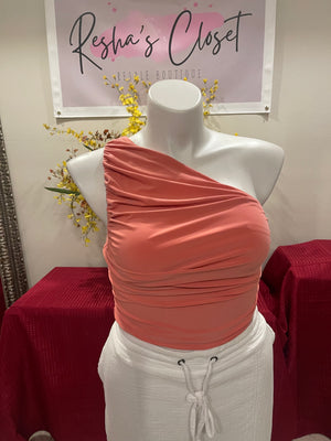 One Shoulder Cropped Top Sz M - Resha'sCloset