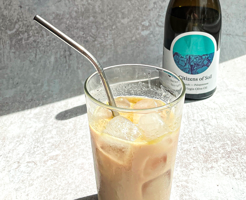 Olive oil iced coffee. 
