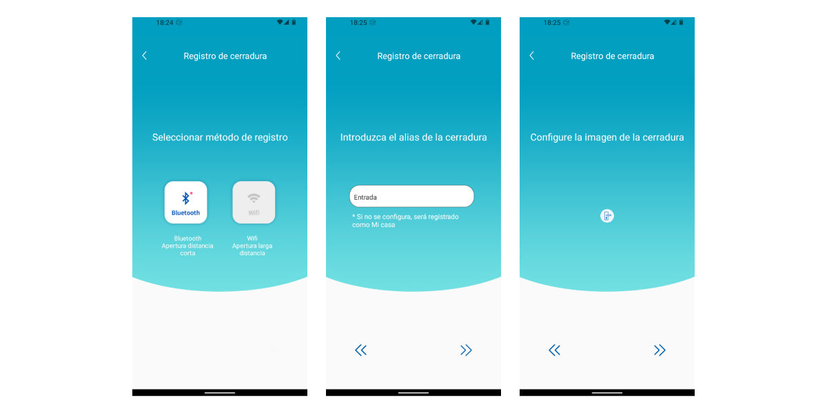 App Excel Smart Doorlock - Registro de la nueva cerradura digital Bluetooth