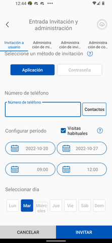 App Excel Smart Doorlock - Invitaciones de usuario y contraseña de acceso