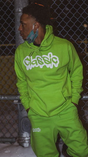 lime green hoodie outfit